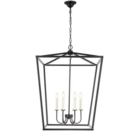 Elegant Lighting Maddox 6 light Black chandelier LD6008D24BK